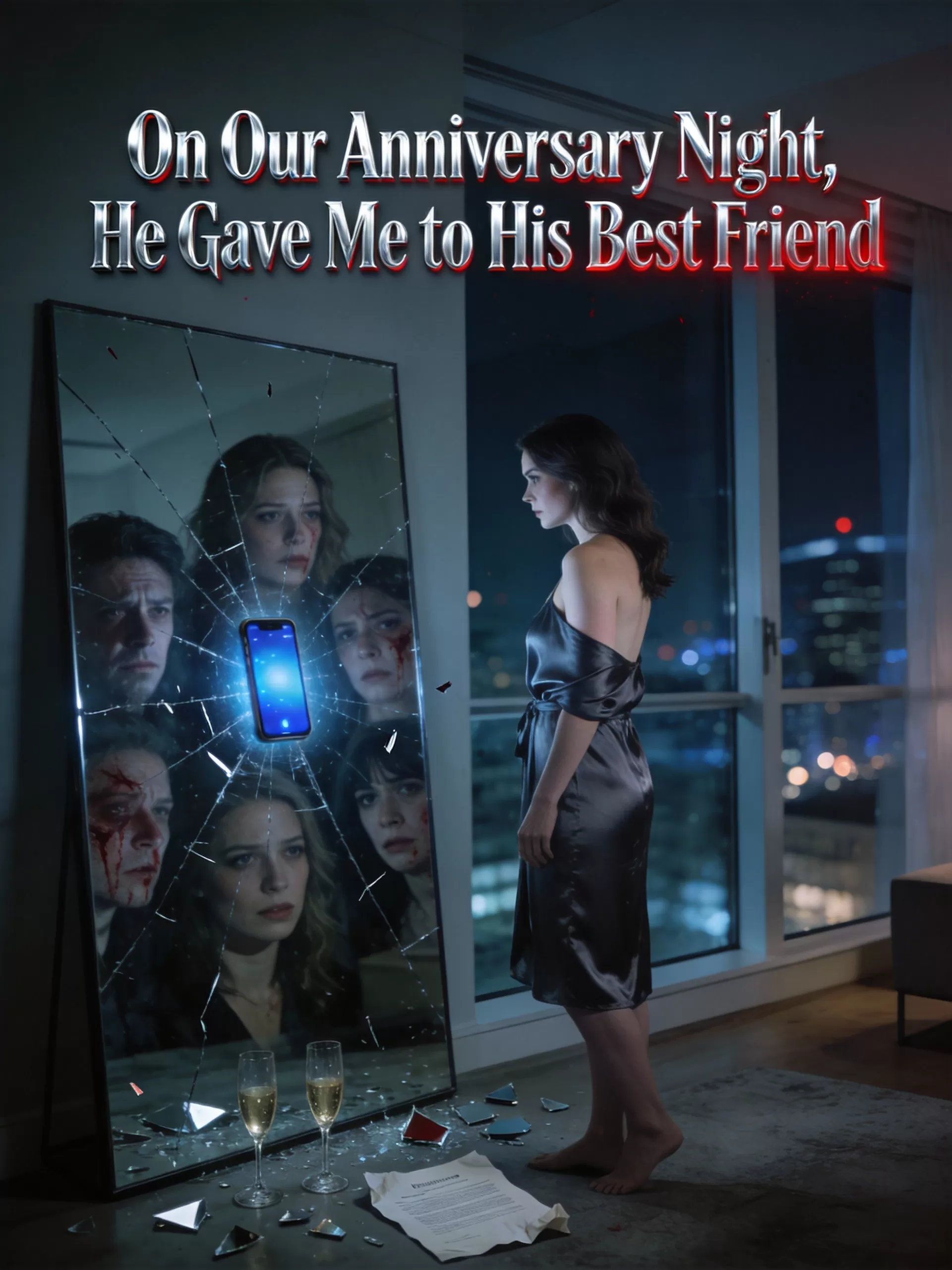 On Our Anniversary Night, He Gave Me to His Best Friend - Twisted Psychological Thriller Romance Novel Cover - Read online free