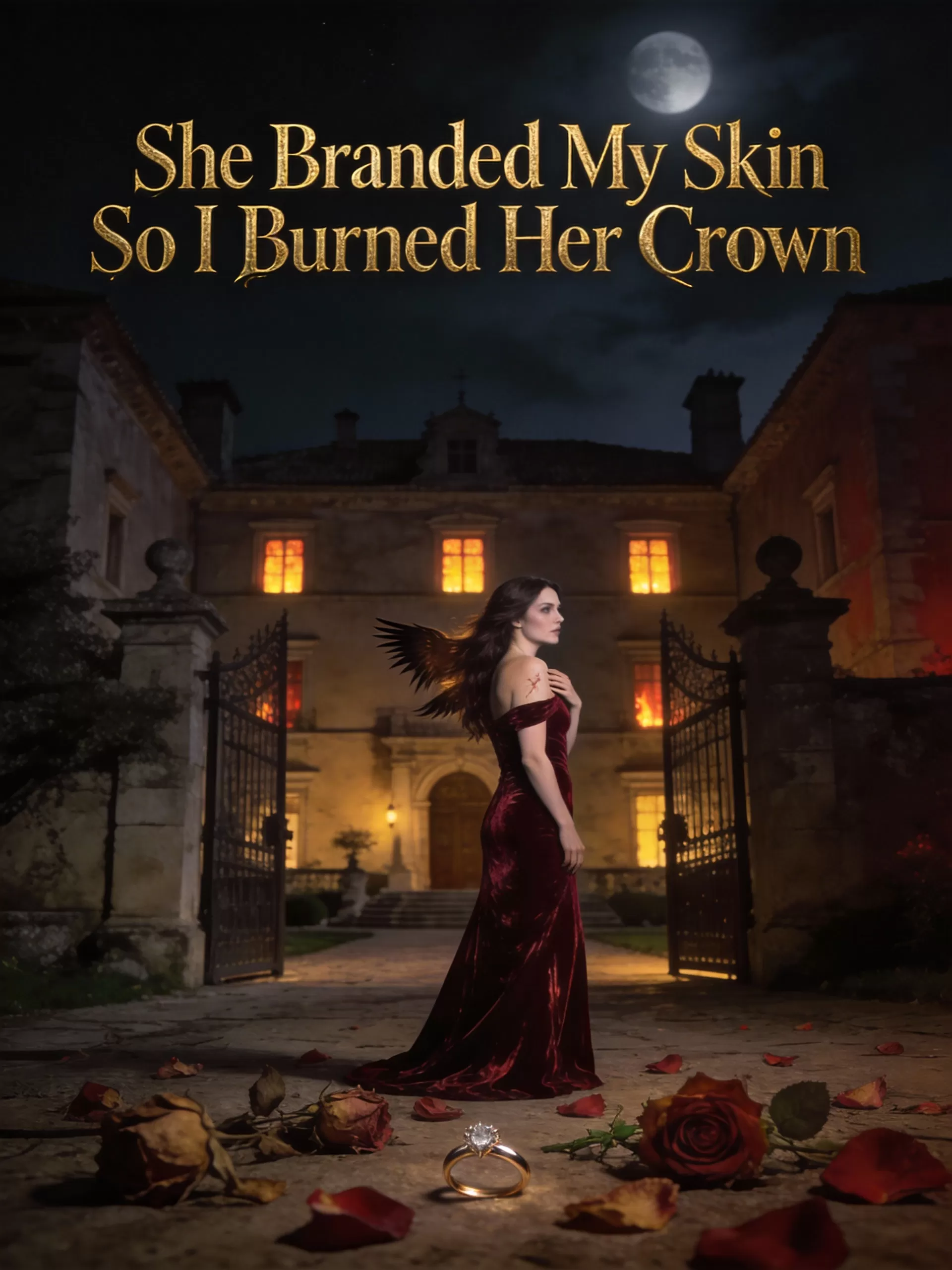 She Branded My Skin So I Burned Her Crown - Dark Mafia Protector Romance Novel Cover - Read online free