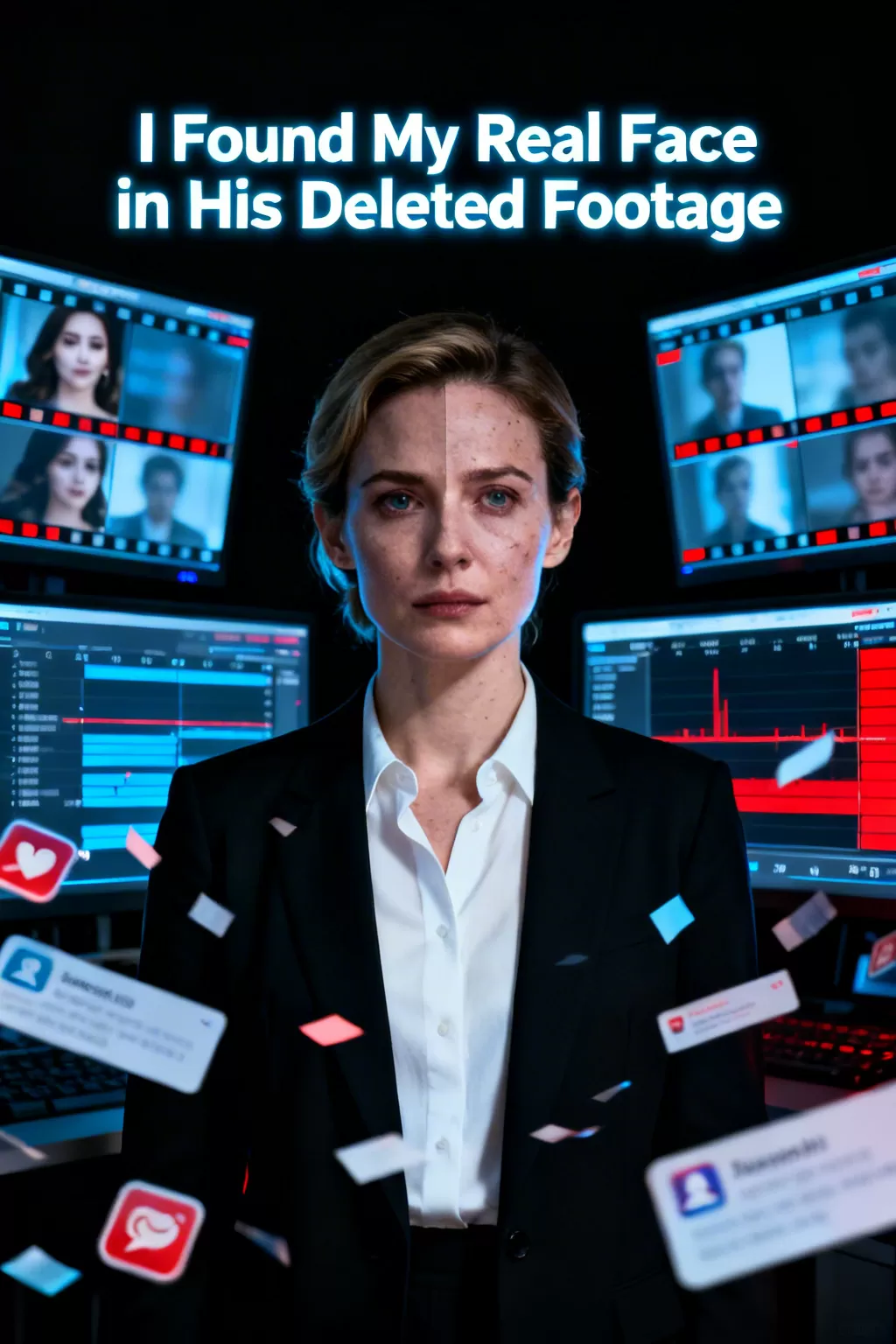 I Found My Real Face in His Deleted Footage - Celebrity & Influencer Meltdown Romance Novel Cover - Read online free