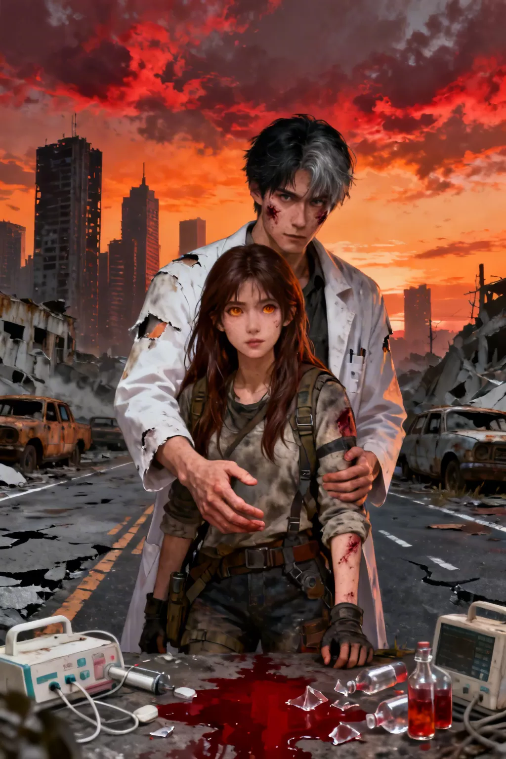 The Last Cure in Her Veins - Dystopian Survival Hearts Novel Cover - Read online free