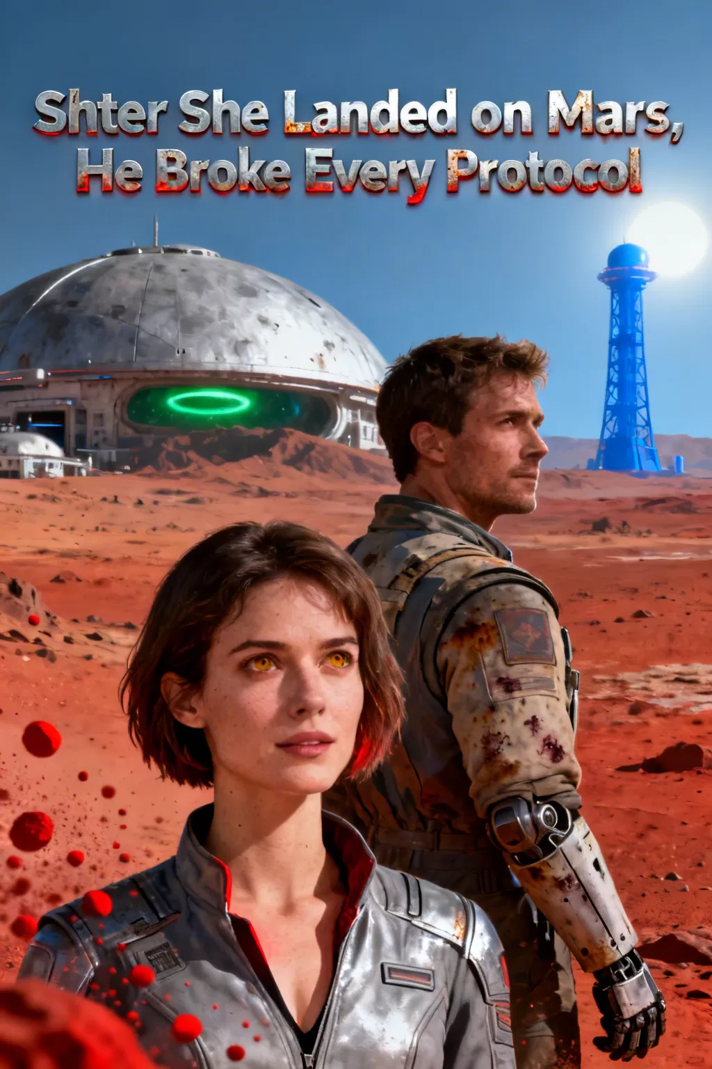 After She Landed on Mars, He Broke Every Protocol - Sci-Fi & Space Romance Novel Cover - Read online free